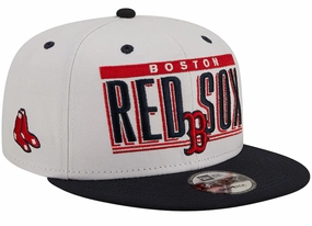 Men's Boston Red Sox White and Navy Retro Title 9FIFTY Snapback Hat