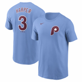 Men's Bryce Harper Philadelphia Phillies Nike Valor Blue Name and Number T-Shirt