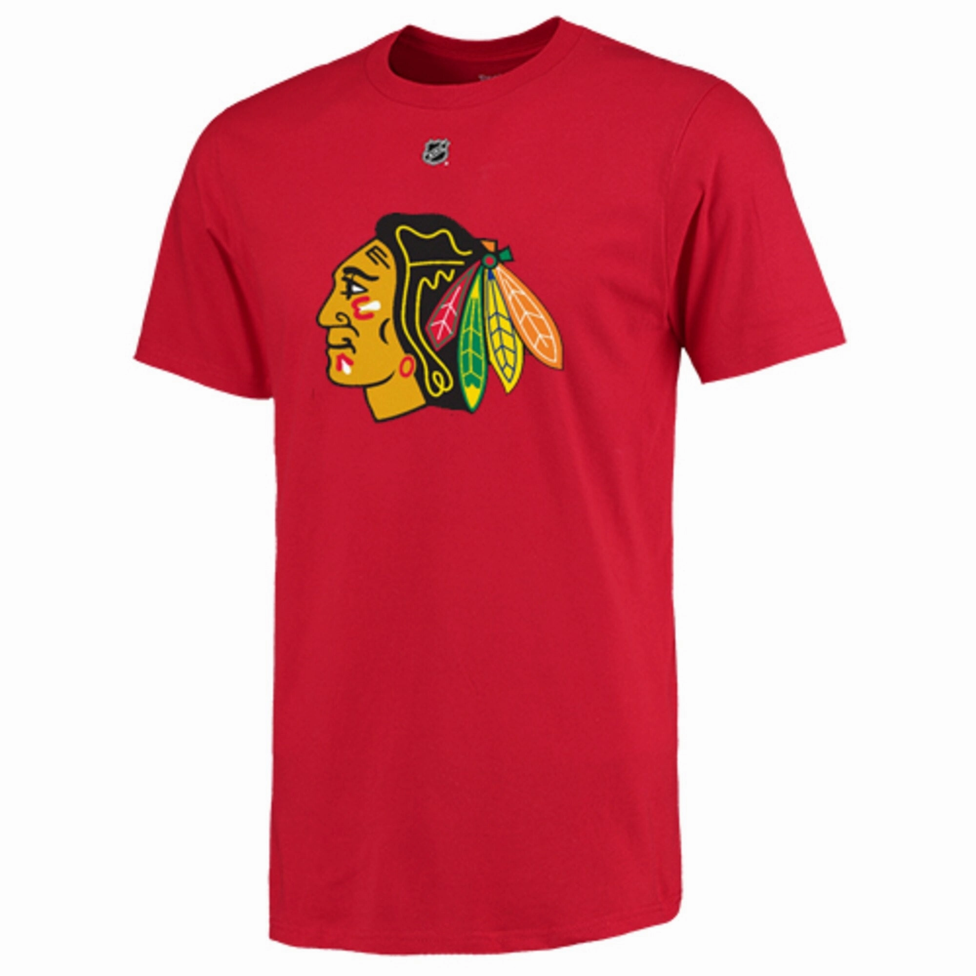 Men's Chicago Blackhawks Corey Crawford RBK Red Name & Number T-Shirt