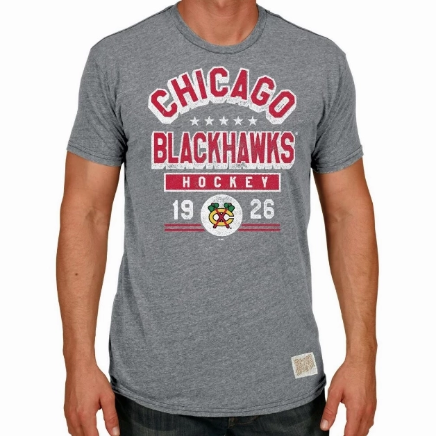 Men's Chicago Blackhawks Gray Billboard Textured Tri Blend Tee