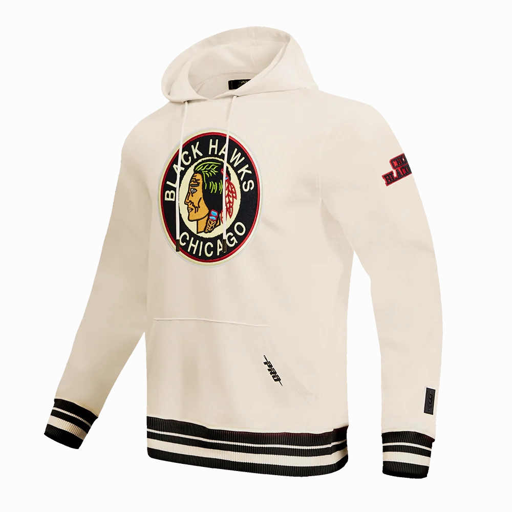 Men's Chicago Blackhawks Pro Standard Retro Classic Eggshell Hoodie