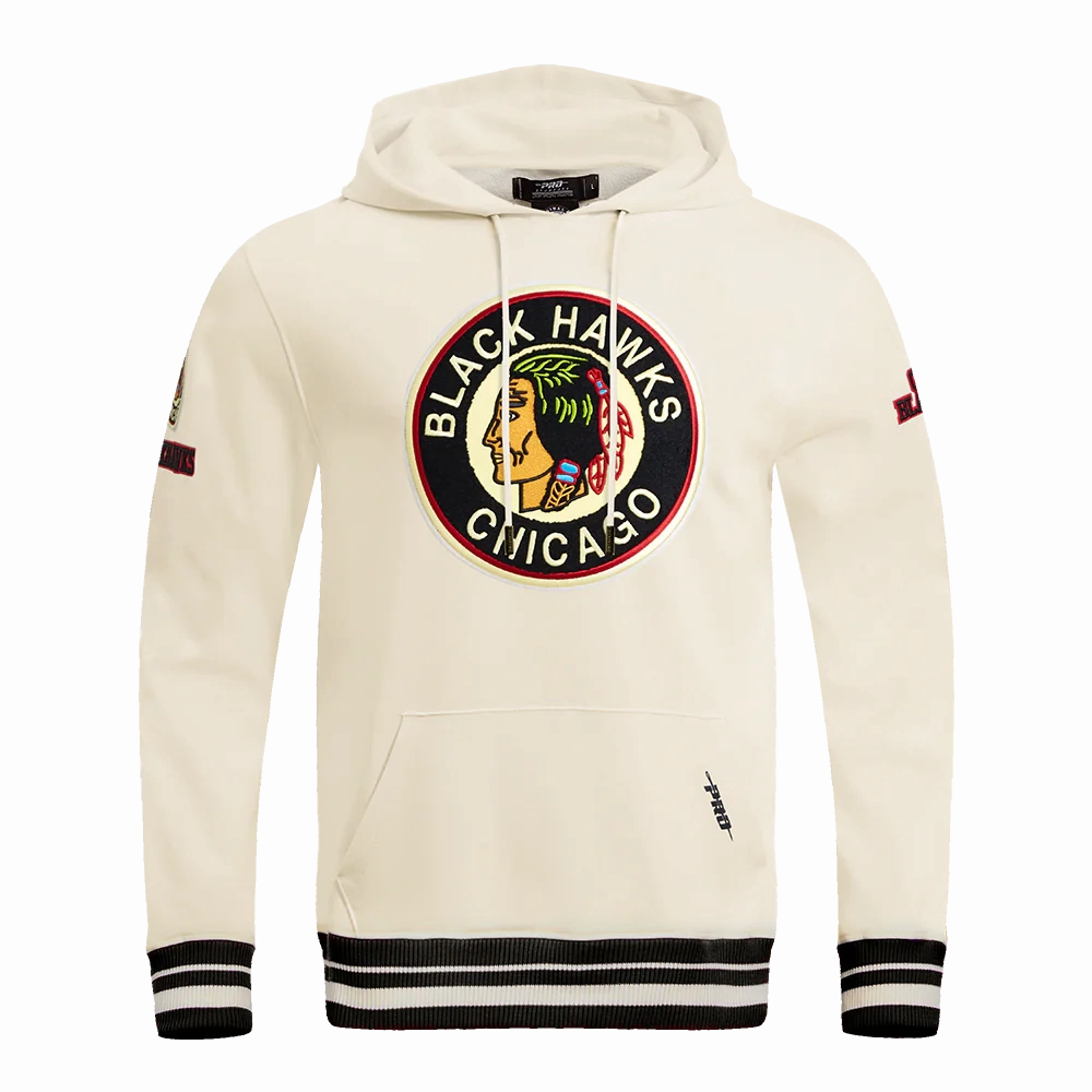 Men's Chicago Blackhawks Pro Standard Retro Classic Eggshell Hoodie