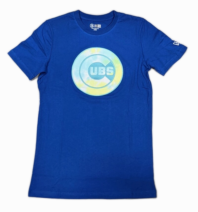 Men's Chicago Cubs New Era Tie-Dye Logo Blue T-Shirt