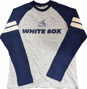 Men's Chicago White Sox Gray/Navy Cooperstown Long Sleeve Tee