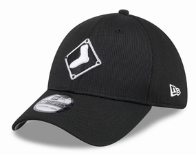 Men's Chicago White Sox New Era 2025 Batting Practice Black 39THIRTY Flex-Fit Hat