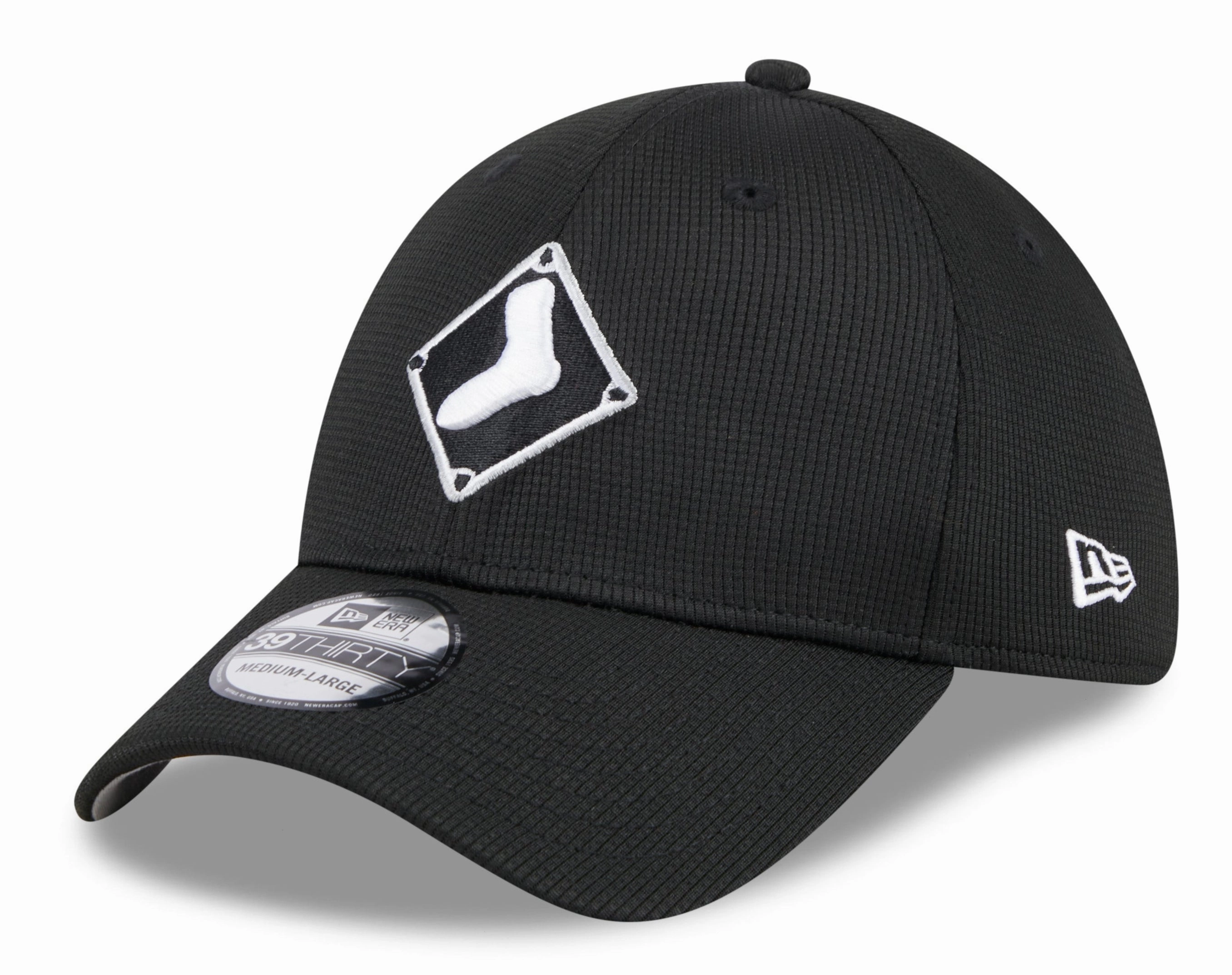 Men's Chicago White Sox New Era 2025 Batting Practice Black 39THIRTY Flex-Fit Hat