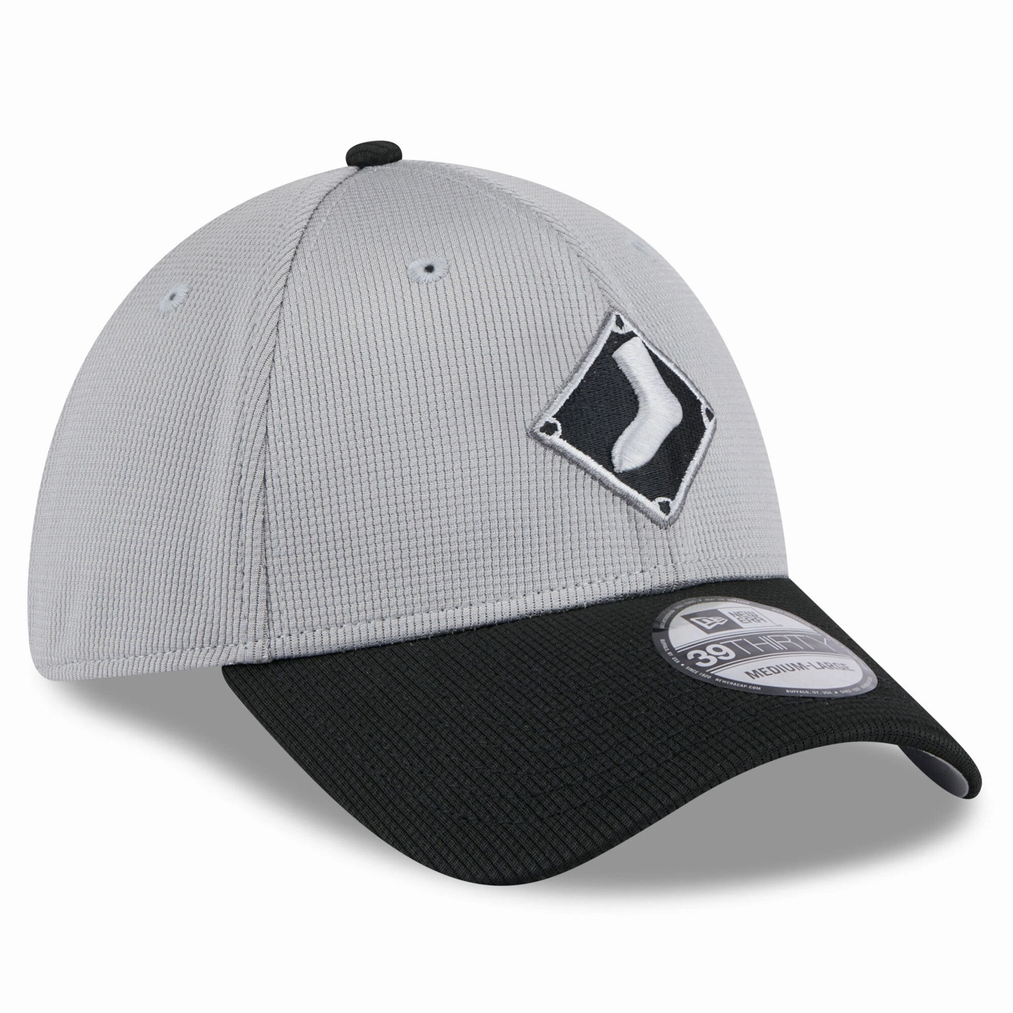 Men's Chicago White Sox New Era 2025 Batting Practice Gray/Black 39THIRTY Flex-Fit Hat