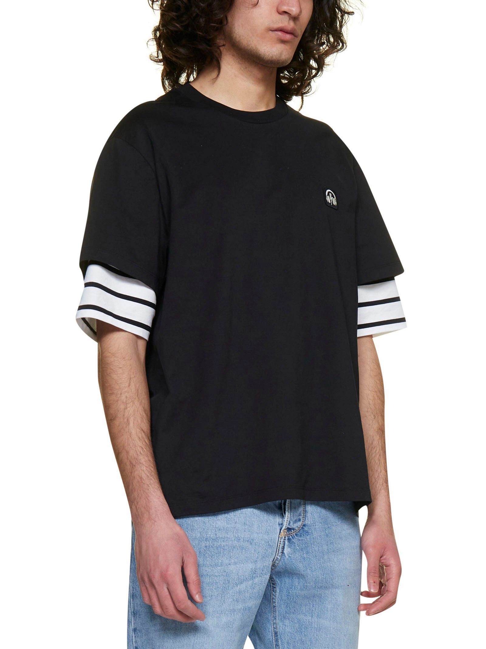 Neil Barrett Logo Patch Double Sleeved T-Shirt