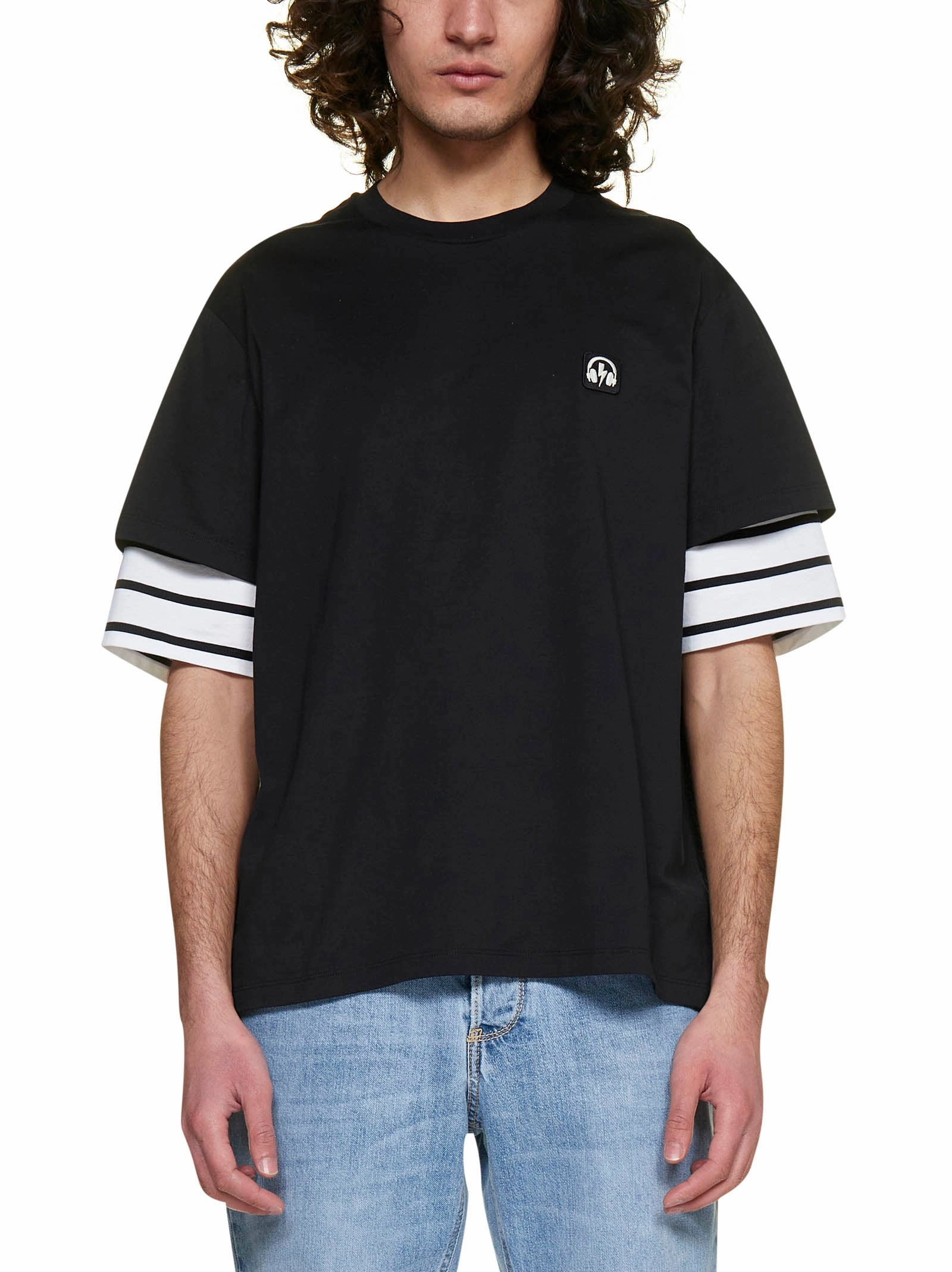 Neil Barrett Logo Patch Double Sleeved T-Shirt