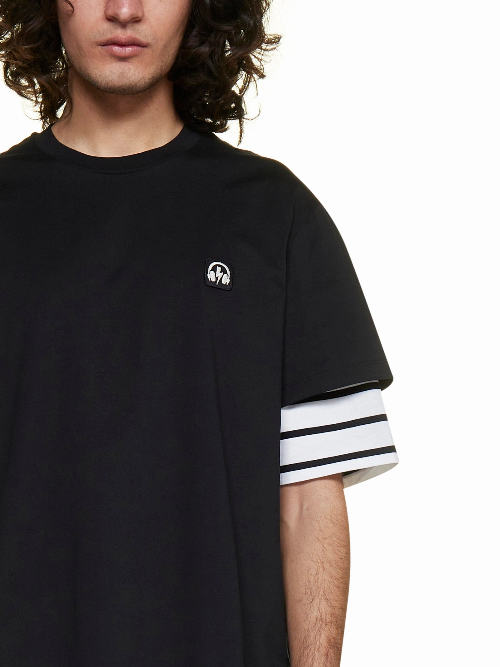 Neil Barrett Logo Patch Double Sleeved T-Shirt