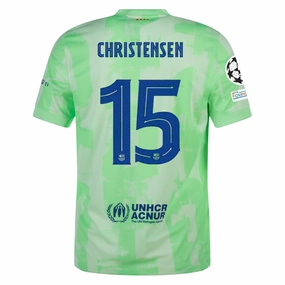 Nike Barcelona Andreas Christensen Third Jersey w/ Champions League Patches 24/25 (Barely Volt/Old Royal)