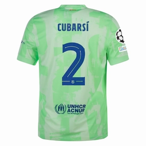 Nike Barcelona Pau Cubarsí Third Jersey w/ Champions League Patches 24/25 (Barely Volt/Old Royal)