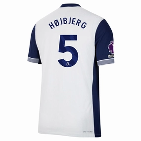 Nike Tottenham Authentic Pierre-Emile Højbjerg Home Jersey w/ EPL   No Room For Racism Patches 24/25 (White/Binary Blue)