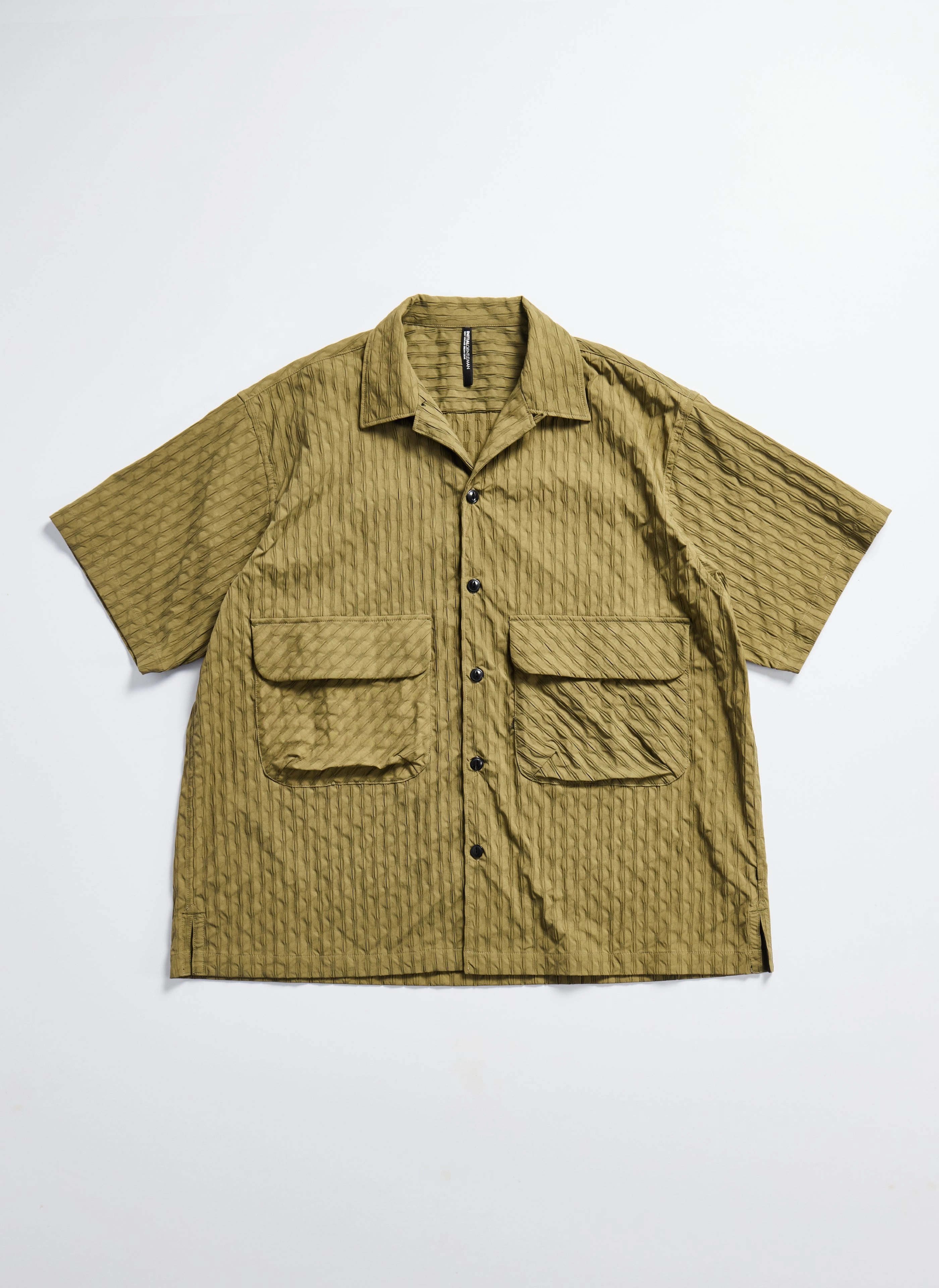 Nylon Spandex Jacquard Open Collar Shirt