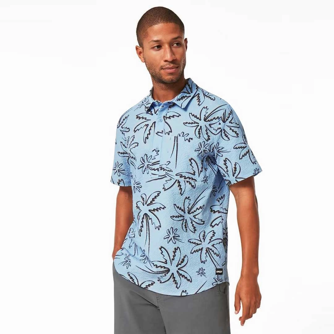 Oakley - Men's Deco Palms Rc Short Sleeve Button Down Shirt (FOA404293 9SA)