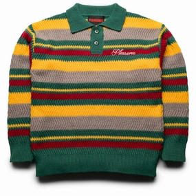 Pleasures Cooper Polo Sweater - Green