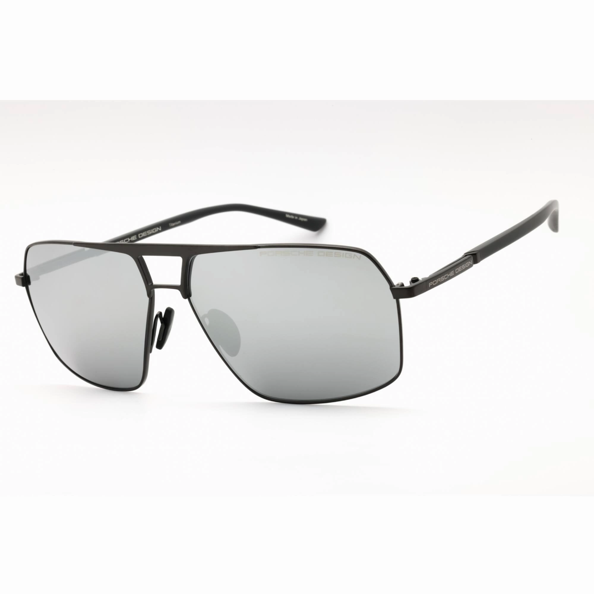 Porsche Men's Sunglasses - Black Titanium Full Rim Frame Light Grey Lens | P8930 A
