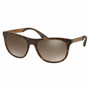 Prada Men's Sunglasses - Matt Havana Rectangular Frame | PRADA 0PR04SSF HAQ4O257