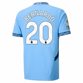 Puma Manchester City Bernardo Silva Home Jersey w/ EPL   No Room For Racism   Club World Cup Patches 24/25 (Team Light Blue/Marine Blue)