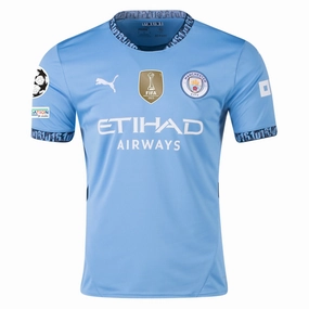 Puma Manchester City Home Jersey w/ Champions League   Club World Cup Patch 24/25 (Team Light Blue/Marine Blue)