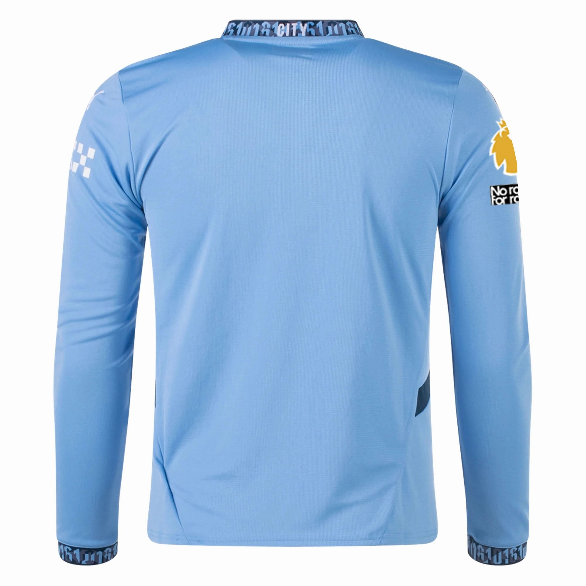 Puma Manchester City Home Long Sleeve Jersey w/ EPL   No Room For Racism Patch 24/25 (Team Light/Marine Blue)