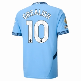 Puma Manchester City Jack Grealish Home Jersey w/ EPL   No Room For Racism   Club World Cup Patches 24/25 (Team Light Blue/Marine Blue)