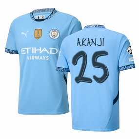 Puma Manchester City Manuel Akanji Home Jersey w/ Champions League   Club World Cup Patch 24/25 (Team Light Blue/Marine Blue)