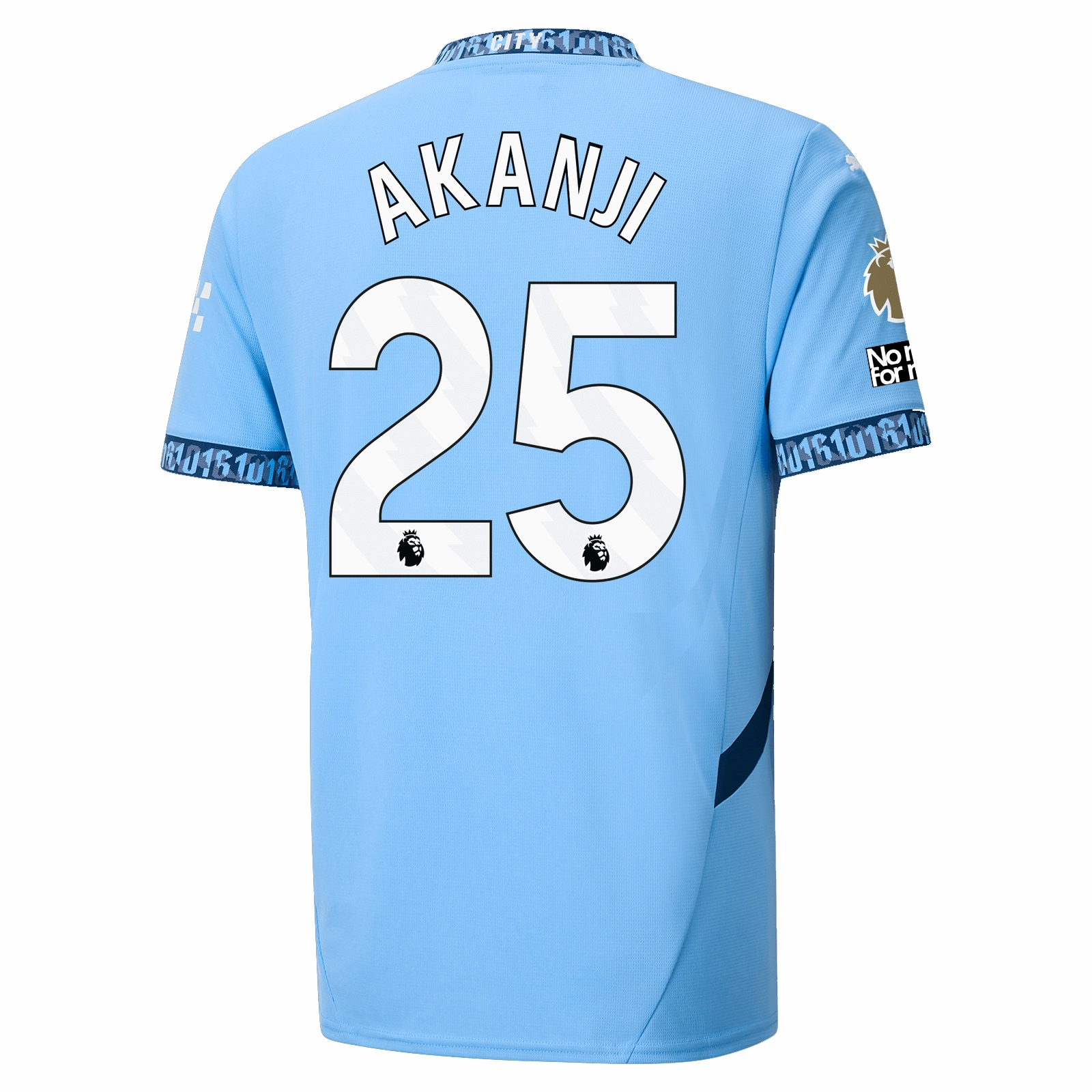Puma Manchester City Manuel Akanji Home Jersey w/ EPL   No Room For Racism   Club World Cup Patches 24/25 (Team Light Blue/Marine Blue)