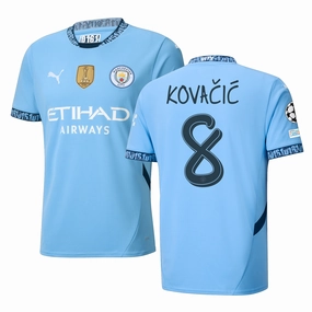 Puma Manchester City Mateo Kovačić Home Jersey w/ Champions League   Club World Cup Patch 24/25 (Team Light Blue/Marine Blue)