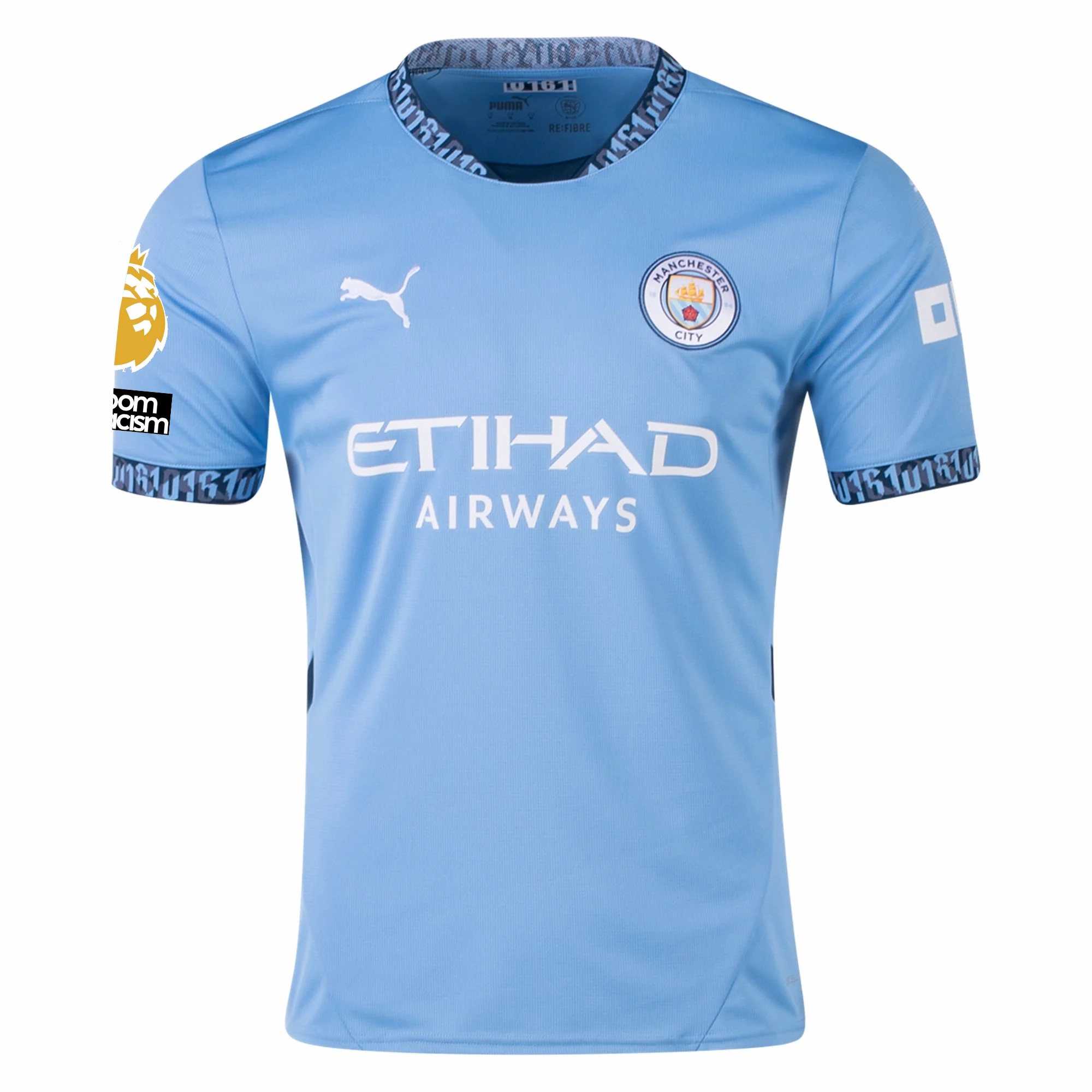 Puma Manchester City Matheus Nunes Home Jersey w/ EPL   No Room For Racism   Club World Cup Patches 24/25 (Team Light Blue/Marine Blue)