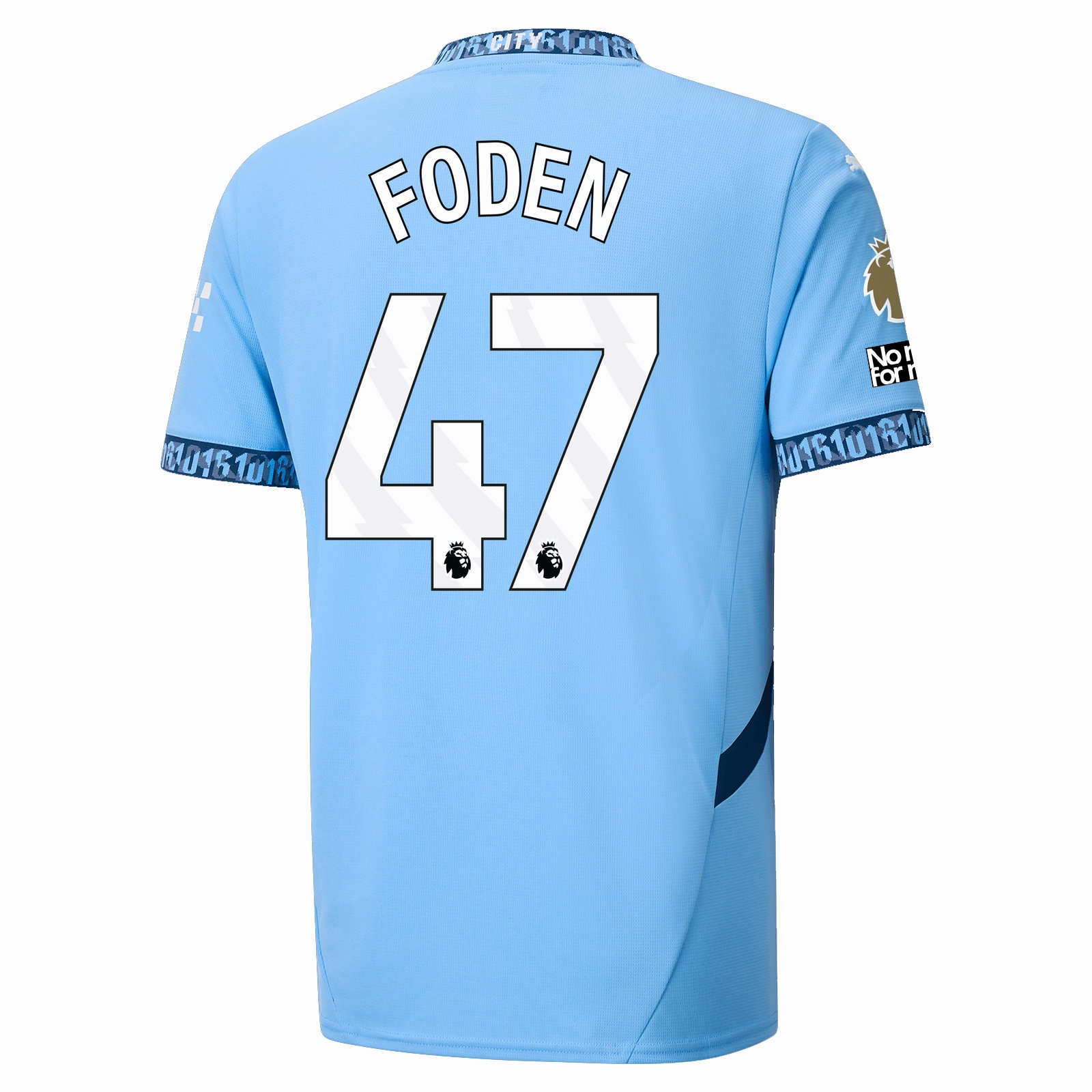 Puma Manchester City Phill Foden Authentic Home Jersey w/ EPL   No Room For Racism Patch 24/25 (Team Light Blue/Marine Blue)