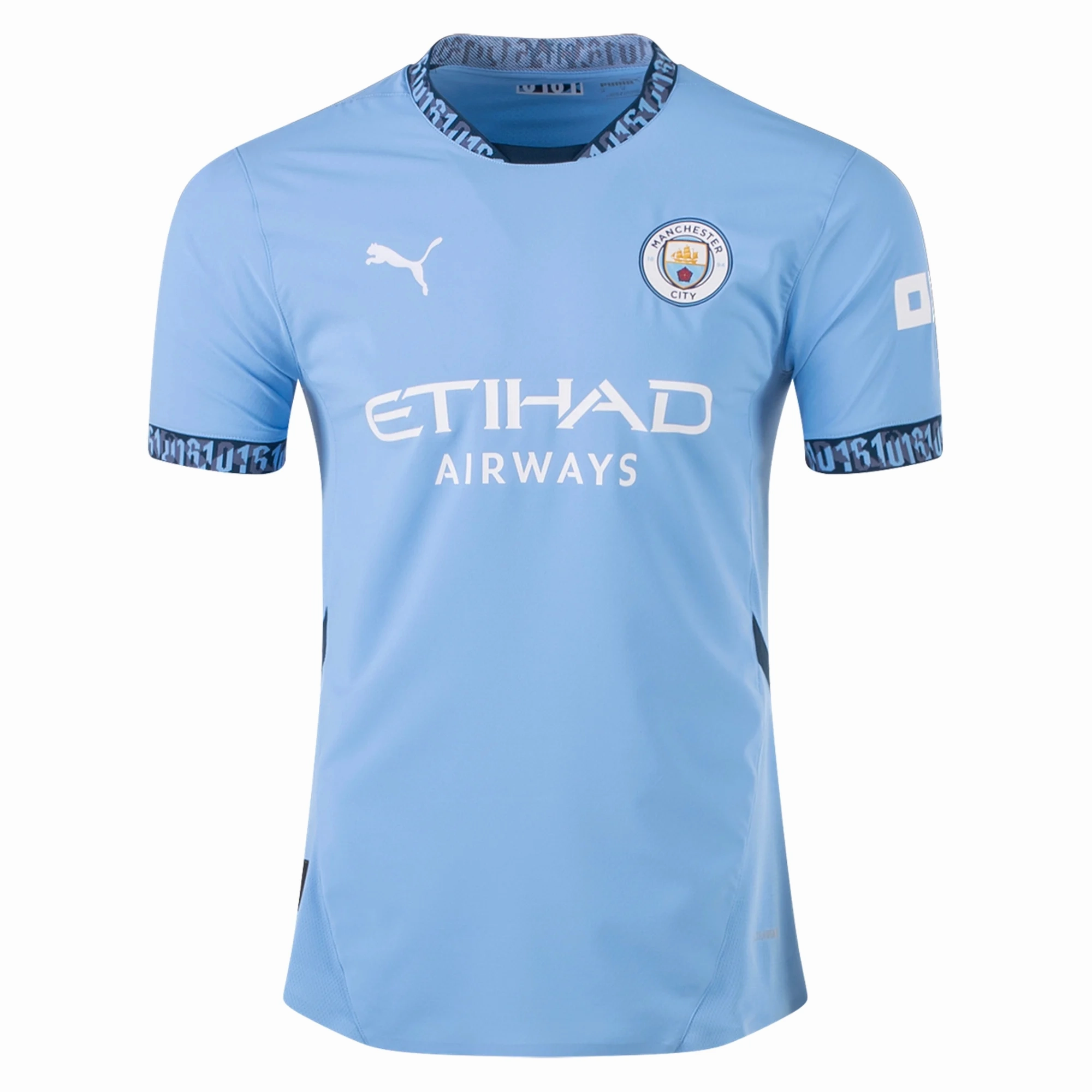 Puma Manchester City Savinho Authentic Home Jersey w/ EPL   No Room For Racism Patch 24/25 (Team Light Blue/Marine Blue)