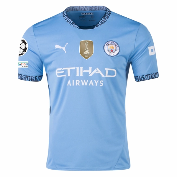 Puma Manchester Jack Grealish Home Jersey w/ Champions League   Club World Cup Patch 24/25 (Team Light Blue/Marine Blue)