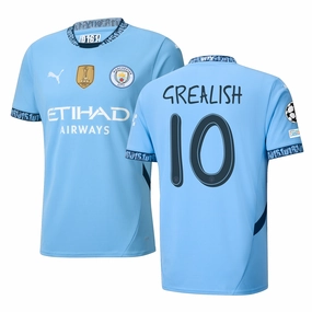 Puma Manchester Jack Grealish Home Jersey w/ Champions League   Club World Cup Patch 24/25 (Team Light Blue/Marine Blue)