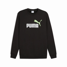 PUMA MEN'S ESSENTIALS 2COLOUR LOGO FLEECE BLACK SWEATER