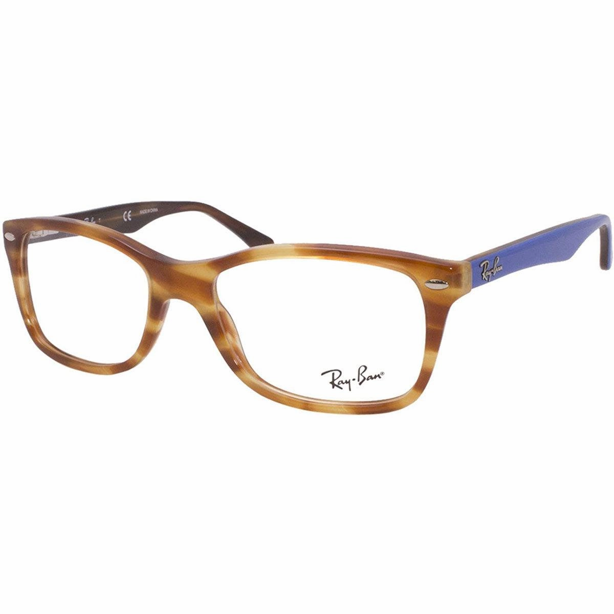 Ray Ban Men's Eyeglasses - Light Brown Havana Plastic Frame | 0RX5228-5799-53-17-140