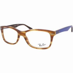 Ray Ban Men's Eyeglasses - Light Brown Havana Plastic Frame | 0RX5228-5799-53-17-140