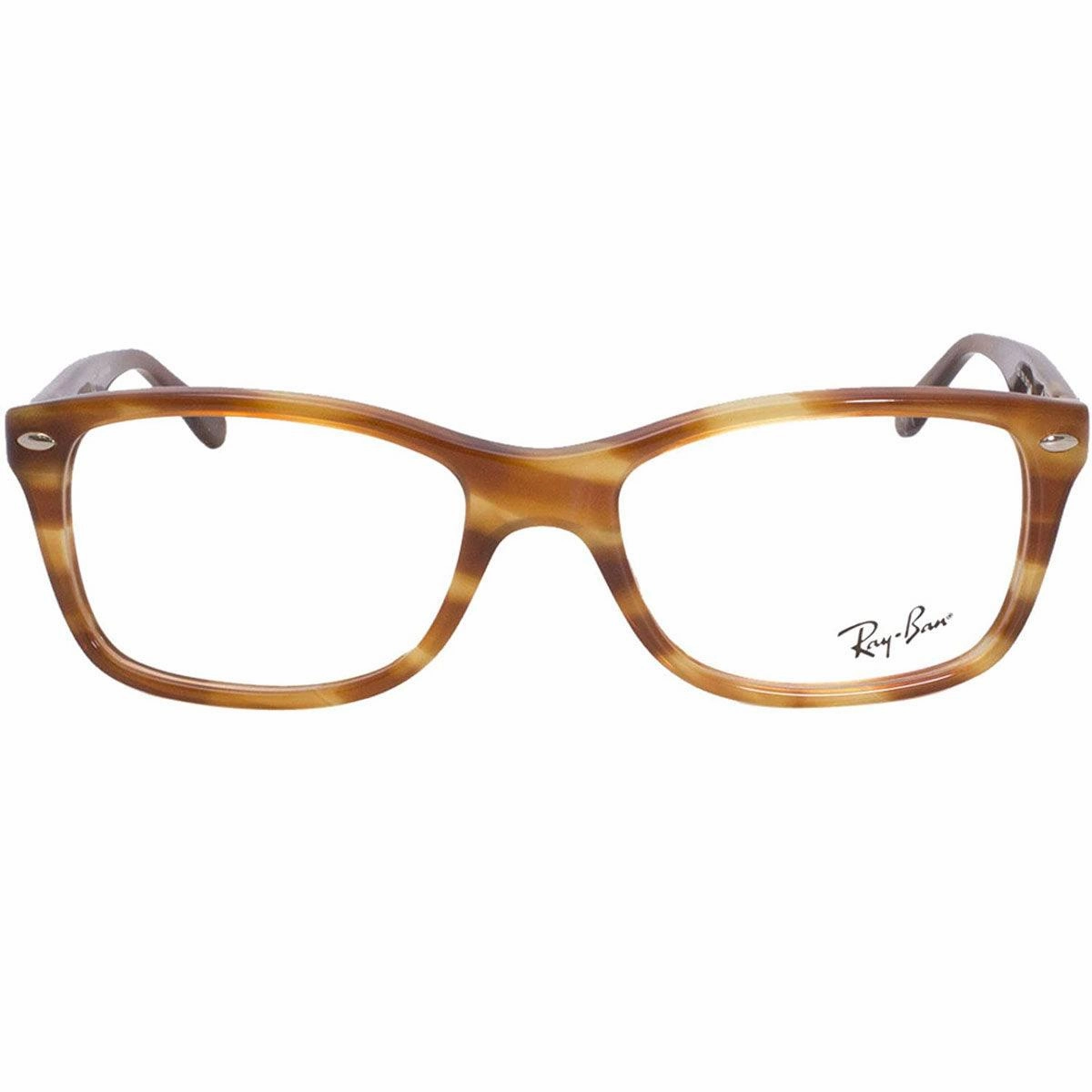 Ray Ban Men's Eyeglasses - Light Brown Havana Plastic Frame | 0RX5228-5799-53-17-140