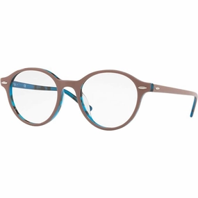 Ray Ban Men's Eyeglasses - Shiny Light Brown Plastic Round | RAY BAN 0RX7118F 5715