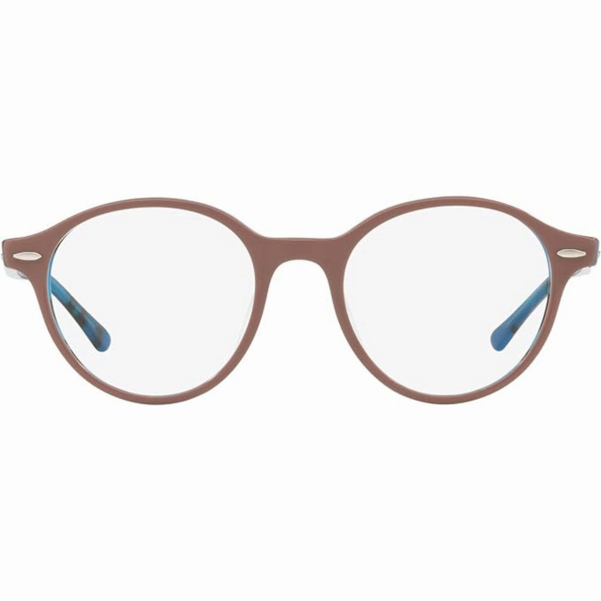 Ray Ban Men's Eyeglasses - Shiny Light Brown Plastic Round | RAY BAN 0RX7118F 5715