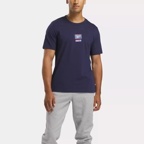 REEBOK MEN'S IDENTITY BADGE NAVY TEE