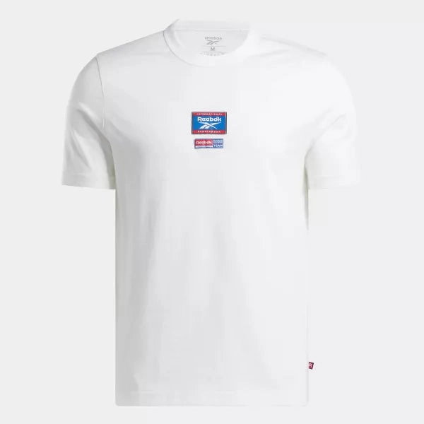 REEBOK MEN'S IDENTITY BADGE WHITE TEE