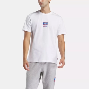 REEBOK MEN'S IDENTITY BADGE WHITE TEE