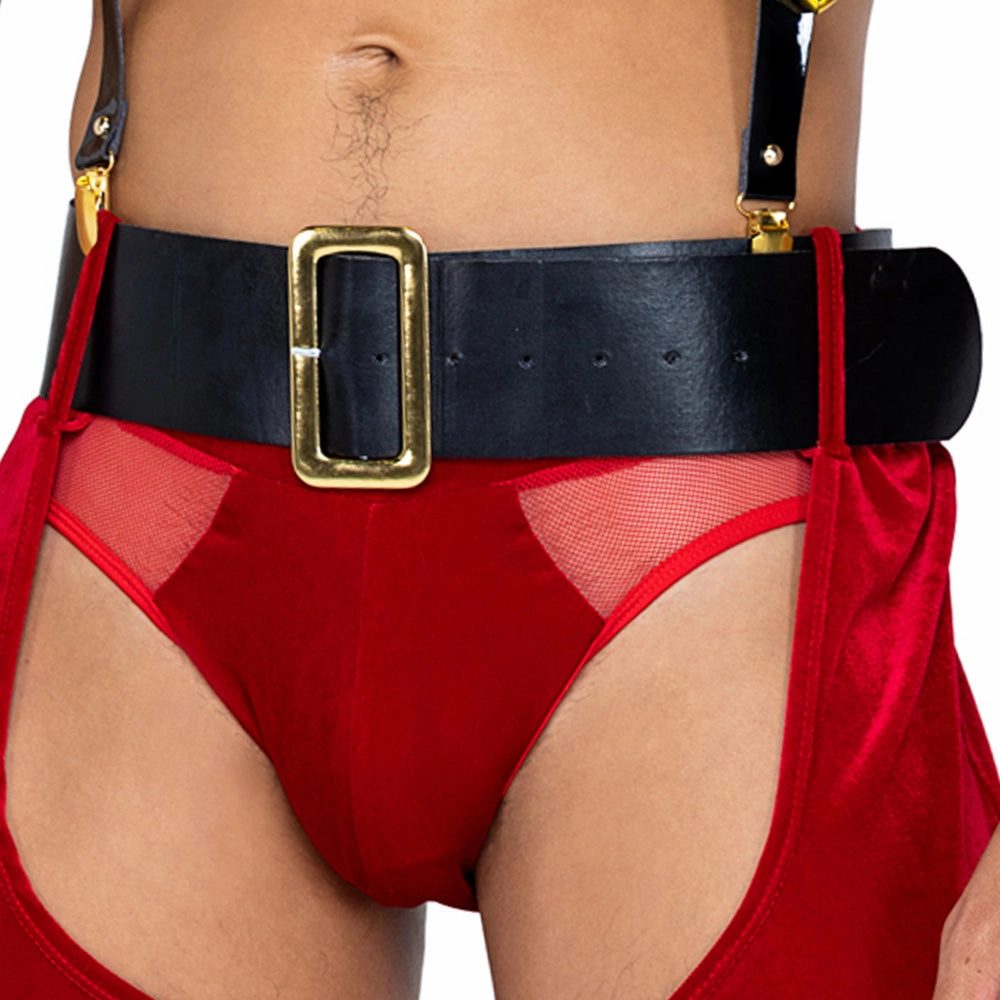 Roma Naughty St. Nick Suspender & Chaps Costume Set