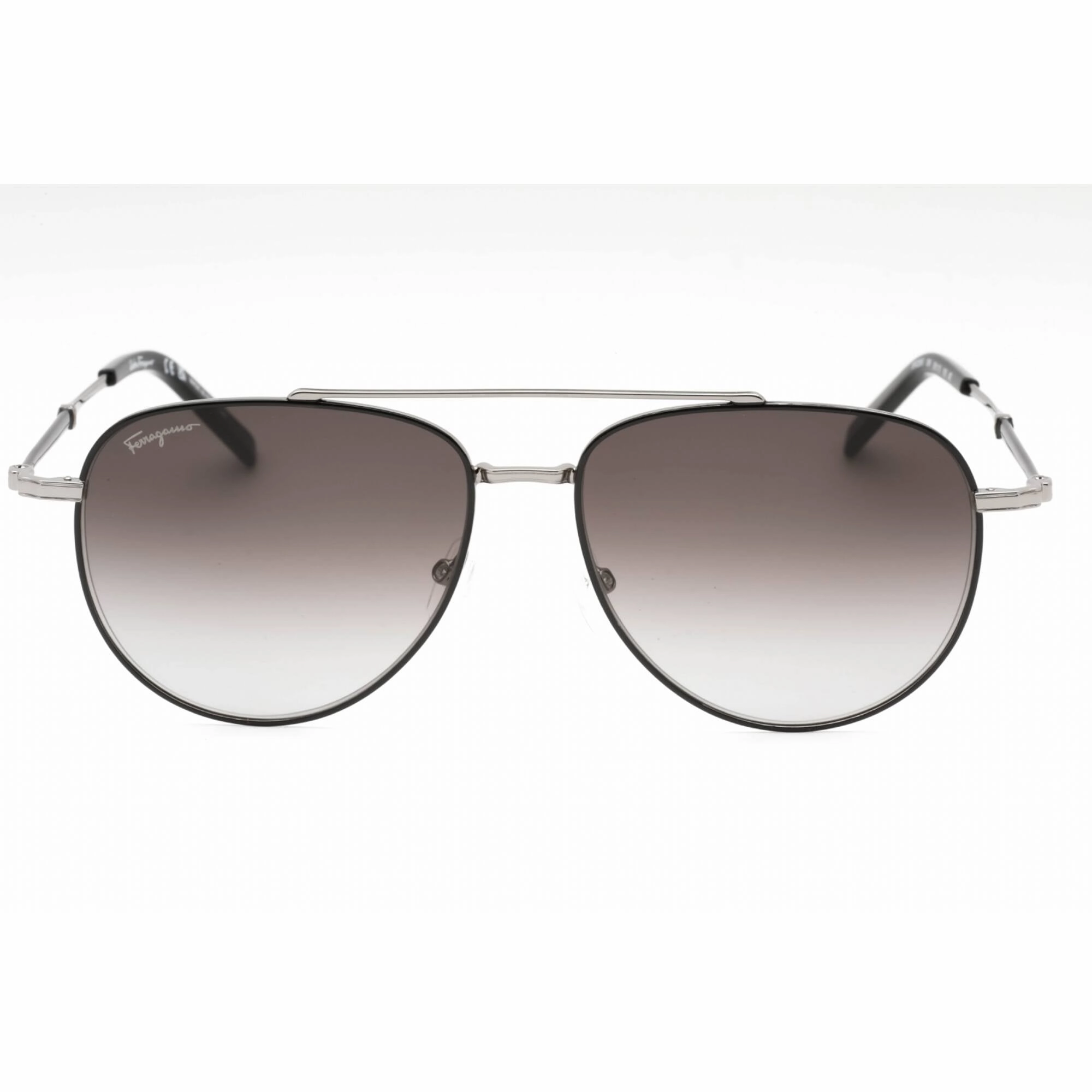 Salvatore Ferragamo Men's Sunglasses - Black/Light Ruthenium Metal Frame | SF226S 086