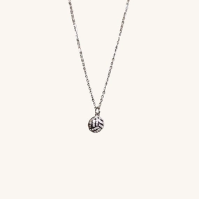Silver Diamond Volleyball Necklace