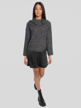 Slip Dress with Removable Shirt Black/Grey