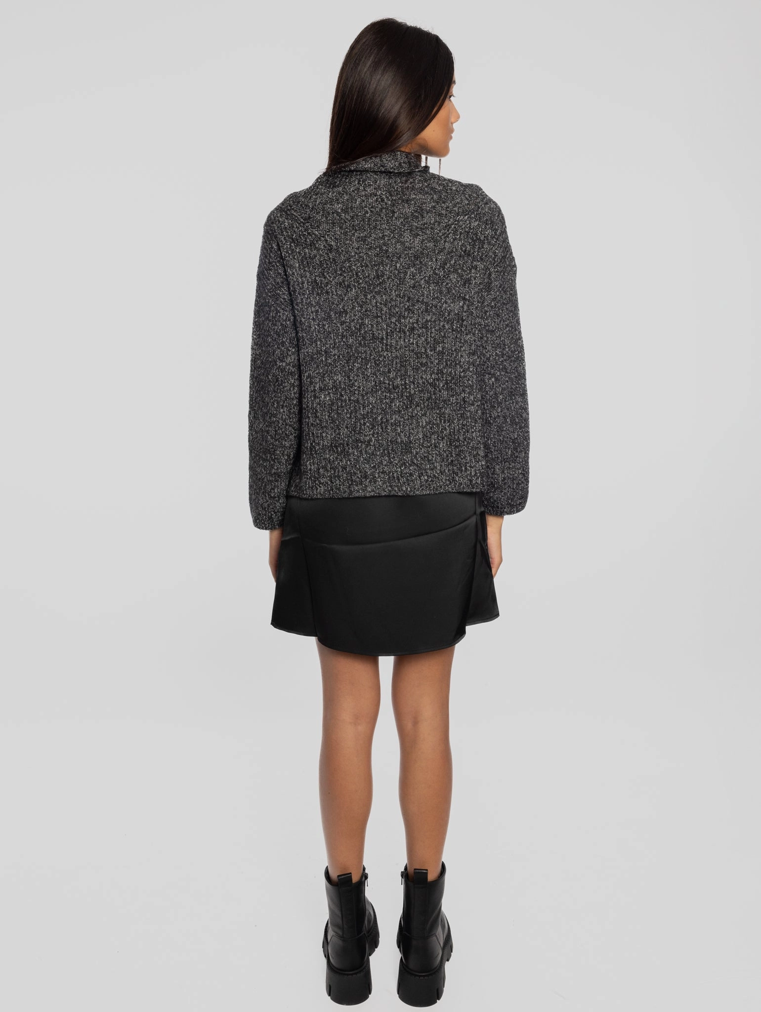 Slip Dress with Removable Shirt Black/Grey