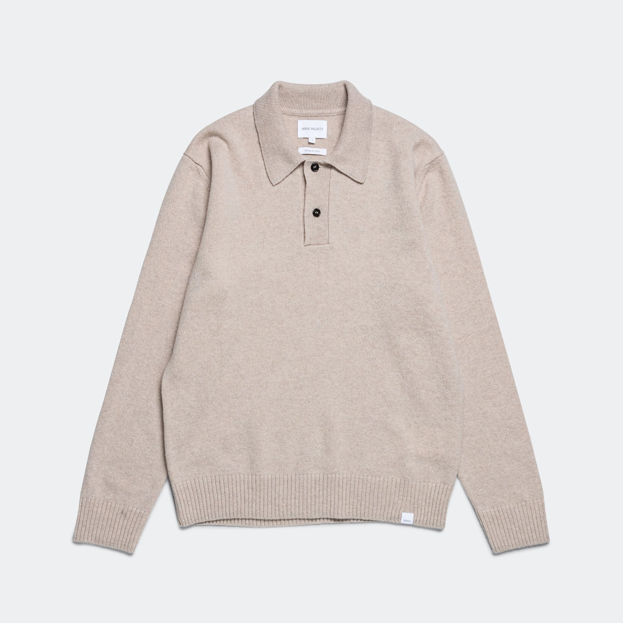 Standard Merino Lambswool Polo - Oatmeal