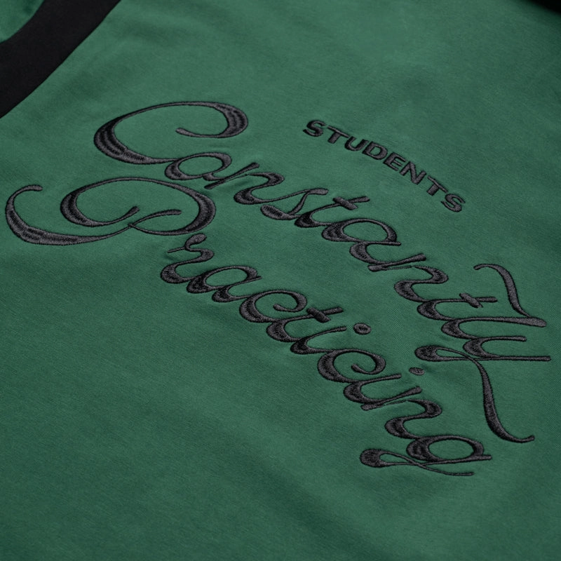 Students Golf Clive L/S Fleece Polo - Pine